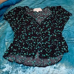 Vintage style button down crop top